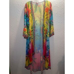 Ranée's Crystal Embellished Tropical Floral Cover Up